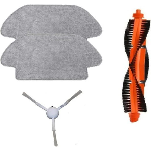 srfn ticaret  Xiaomi Mi Robot Vacuum Mop Pro Seti: 2 Adet Fiber Mop Bezi - 1 Adet Yan Fırça -  1 Adet Ana Fırça ürün görseli 1