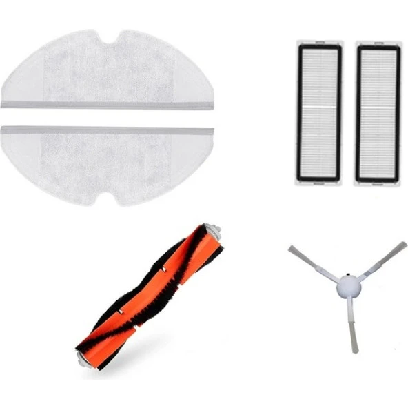 srfn ticaret Xiaomi Mijia 1c Vacuum Mop Seti: 2 Adet Fiber Mop Bezi - 2 Adet Hepa Filtre - 1 Adet Yan Fırça - 1 Adet Ana Fırça ürün görseli 1