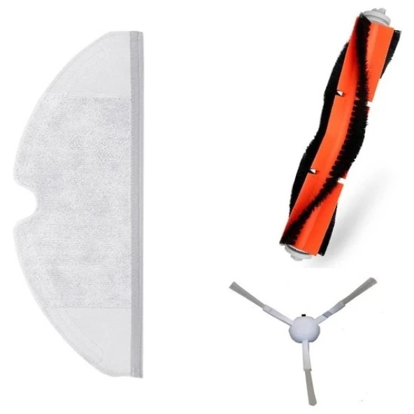 srfn ticaret Xiaomi Mijia 1c Vacuum Mop Seti: 1 Adet Fiber Mop Bezi - 1 Adet Ana Fırça - 1 Adet Yan Fırça ürün görseli 1