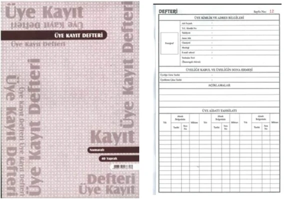 Armat Üye Kayıt Defteri 40 Yap 1 Adet ürün görseli 1