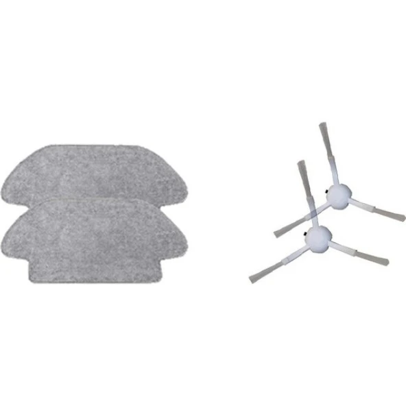 srfn ticaret Xiaomi Mi Robot Vacuum Mop Pro Seti: 2 Adet Fiber Mop Bezi - 2 Adet Yan Fırça ürün görseli 1