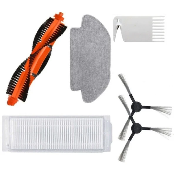 srfn ticaret Xiaomi Vacuum Mop Pro Uyumlu 6 Parça Filtre - Fırça - Mop - Tarak Seti ürün görseli 1