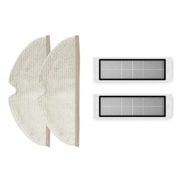 srfn ticaret Roborock S51 Aksesuar Seti: 2 Adet Tam Yüzeyli Fiber Mop Bezi - 1 Adet Hepa Filtre ürün görseli 1