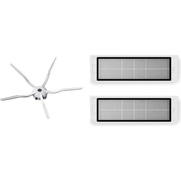 srfn ticaret Roborock S50-S55-S5-S5 Max-S6-S6 Pure Aksesuar Seti: 2 Adet Hepa Filtre - 1 Adet Yan Fırça ürün görseli 1