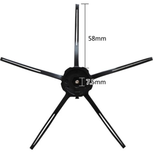 srfn ticaret Xiaomi Roborock S6 Robot Süpürge 5 Kollu Fırça (2 Adet Siyah) ürün görseli 1