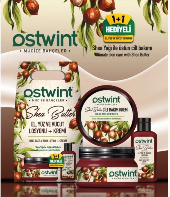 Ostwint Mucize Bahçeler Shea Butter El, Yüz Ve Vücut Kremi (300 Ml) + Losyonu (100 Ml) Set ürün görseli 1