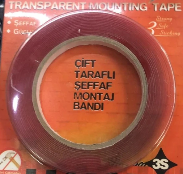 Çift Taraflı Şeffaf Bant 3S 1Cm X 5M / Yaba05 ürün görseli 1