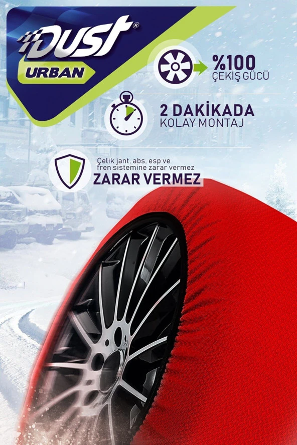 Kar Çorabı 215 45 Lastik R15 Jant Ölçülerine Uyumlu Yüksek Kaliteli Zincir Muadili Ürün Dust ürün görseli 1