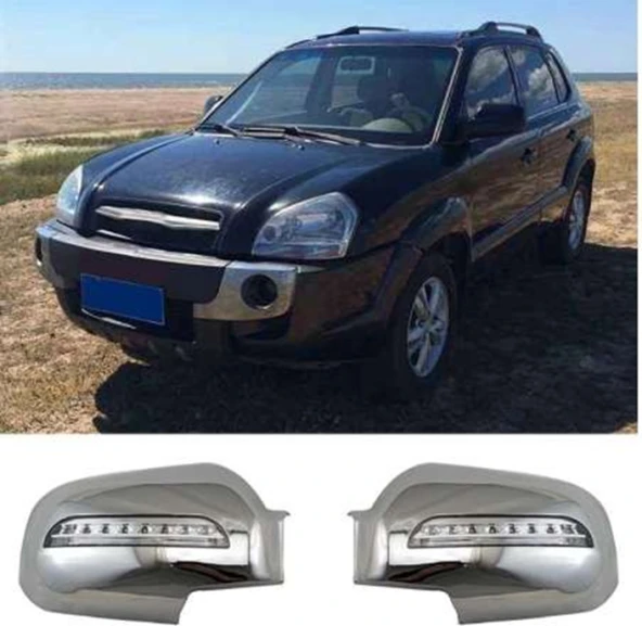 Hyundai Tucson 2004 2014 Ayna Kapağı ABS Krom LED ürün görseli 1