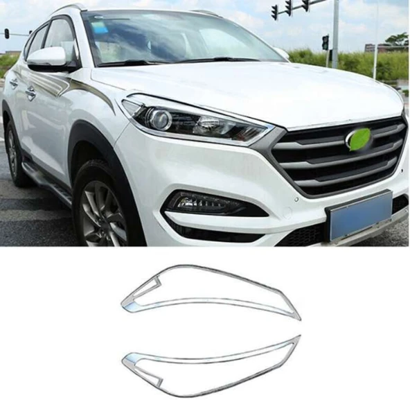 Hyundai Tucson 2015 2018 Ön Far Kaplama ABS Krom ürün görseli 1