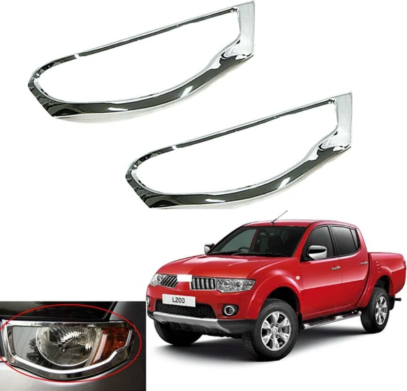 Mitsubishi L200 2006 2014 Ön Far Kaplama ABS Krom ürün görseli 1