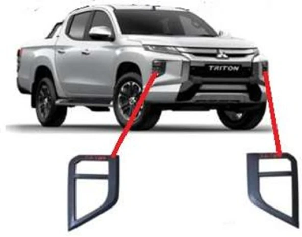 Mitsubishi L200 2019 Sonrası Sis Lambası Kaplama Siyah ürün görseli 1