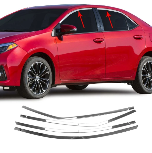 Toyota Corolla 2013 2018 Cam Üst Çıtası Krom ürün görseli 1
