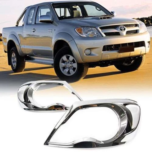 Toyota Hilux Vigo 2005 2011 Ön Far Kaplama ABS Krom ürün görseli 1