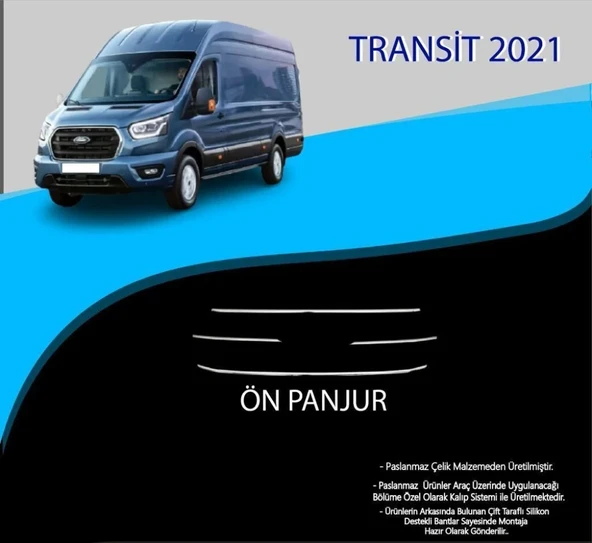 Ford Transit Uyumlu 2021 Krom Ön Panjur 4 Parça. Parça Transit (2019+) ürün görseli 1