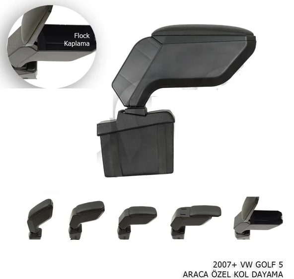 Volkswagen Golf Uyumlu 5 Kol Dayama - Kolçak Siyah 2004-2009 ürün görseli 1