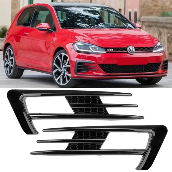 Volkswagen Golf Uyumlu 7 Sis Farı Çerçevesi Piano Black 2014-2017 ürün görseli 1