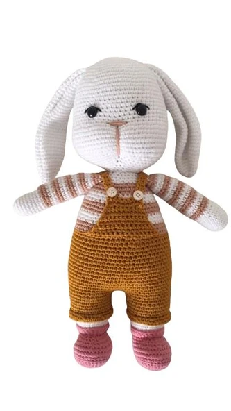 Tulumlu Tavşan Honey Amigurumi Organik Oyuncak ürün görseli 1