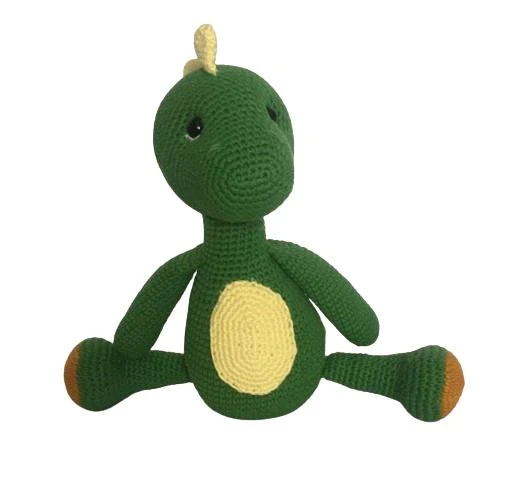 Sevimli Yeşil Dinozor Amigurumi Organik Oyuncak ürün görseli 1