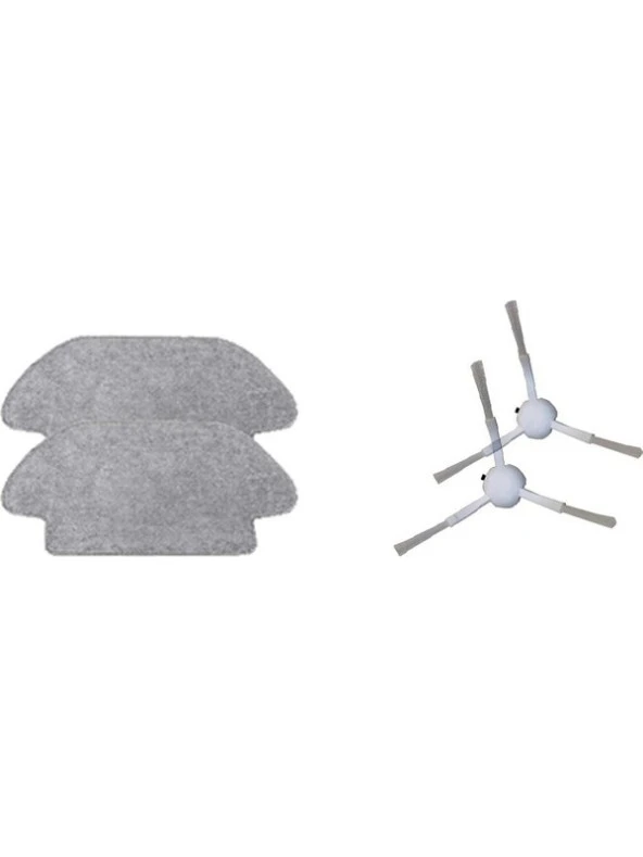 Dijitaldepodan Xiaomi Mi Robot Vacuum Mop Pro Set 2 Adet Fiber Mop Bezi 2 Adet Yan Fırça ürün görseli 1