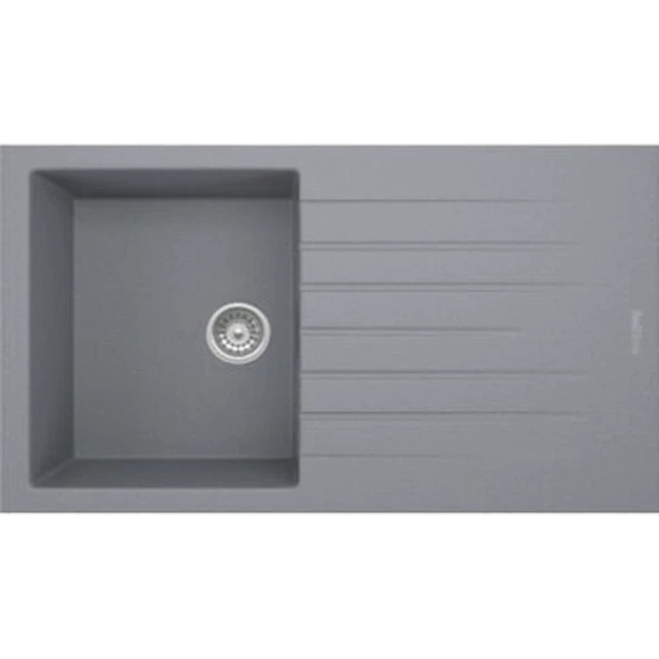 REAL P004 TROYA 86 GRANİT EVYE GRİ 86 x 50 Cm Tezgah Üstü ürün görseli 1