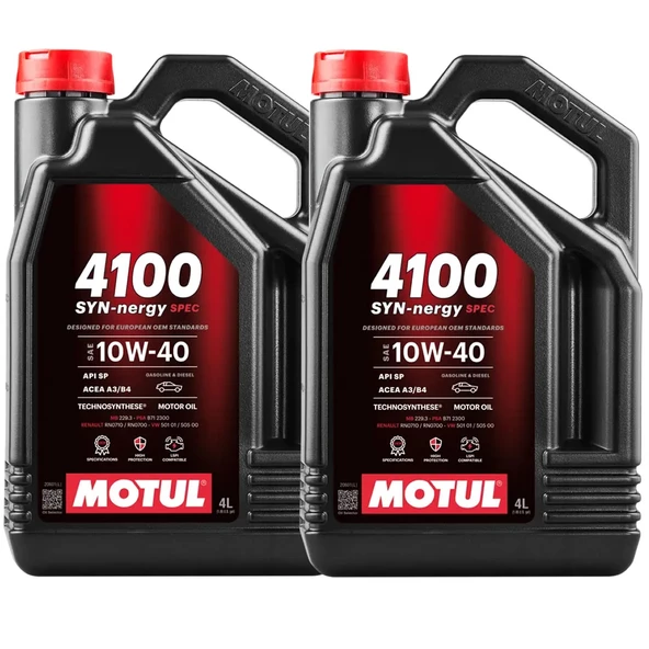 Motul 4100 SYN-nergy Spec 10W40 4 Lt Motor Yağı (2 Adet) ürün görseli 1