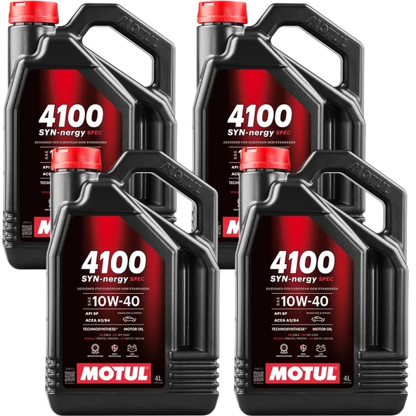 Motul 4100 SYN-nergy Spec 10W40 4 Lt Motor Yağı (4 Adet) ürün görseli 1