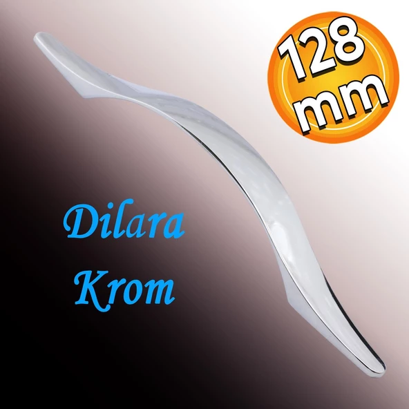 Dilara (128 MM-12.8 CM) Düz Mobilya Mutfak Dolabı Çekmece Dolap Kulpu Kulbu Krom Metal Kulpları ürün görseli 1