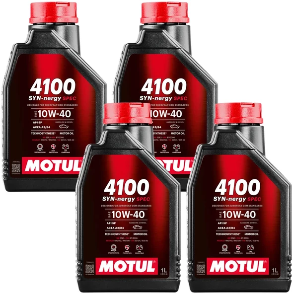 Motul 4100 SYN-nergy Spec 10W40 1 Lt Motor Yağı (4 Adet) ürün görseli 1