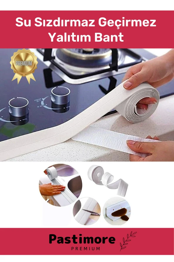 Duş Pvc Lavabo Küvet Tezgah Kenar Banyo Mutfak Pencere 3,2 Mt Su Sızdırmaz Geçirmez Yalıtım Bant ürün görseli 1