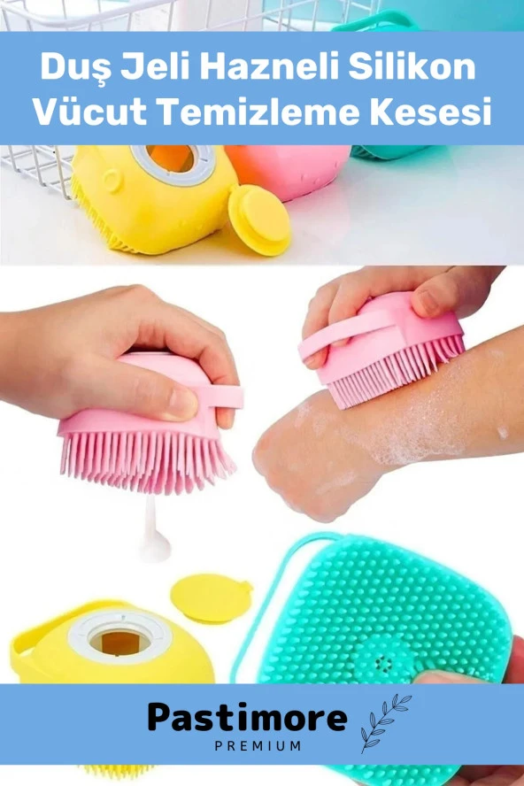 Duş Jeli Hazneli Silikon Fırça Kese Çok Amaçlı Vücut Temizleme Kesesi Banyo Lifi ürün görseli 1