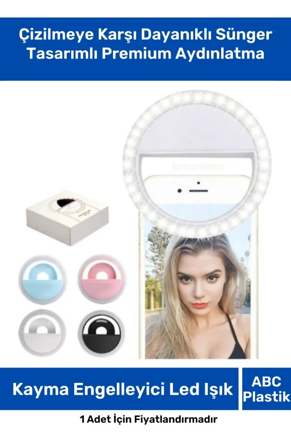Premium Youtuber 36 Adet Led Selfie Işıklı Telefon Tutucu Makyaj Işığı Kayma Engelleyici Light Flaşı ürün görseli 1