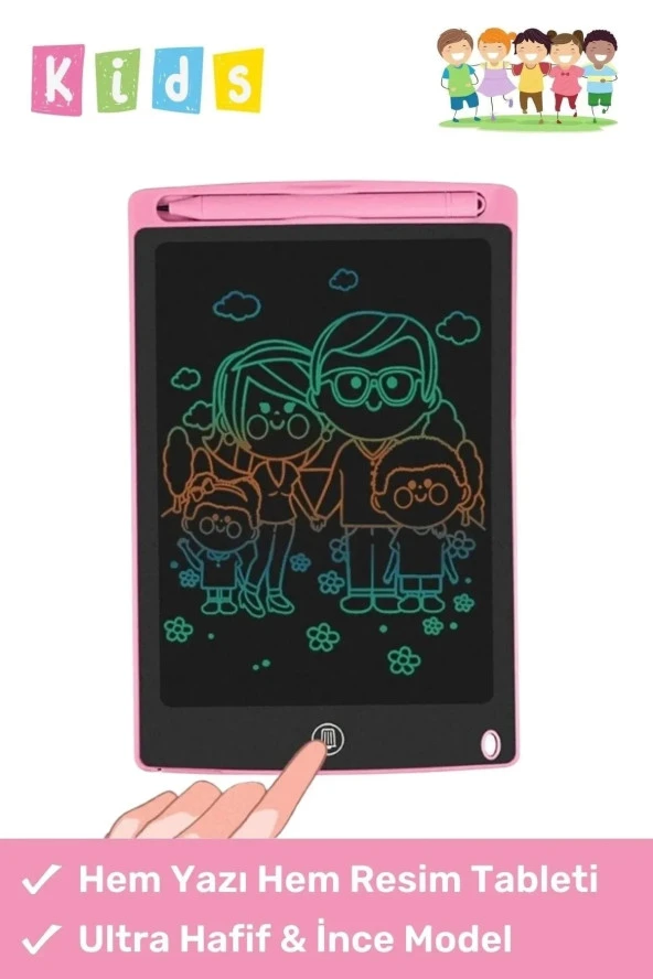 Lcd Ekranlı Kalemli Dijital Çizim Tableti Yazı Tahtası Boyama Resim Için Akıllı Çocuk Tablet 8,5 Inç ürün görseli 1
