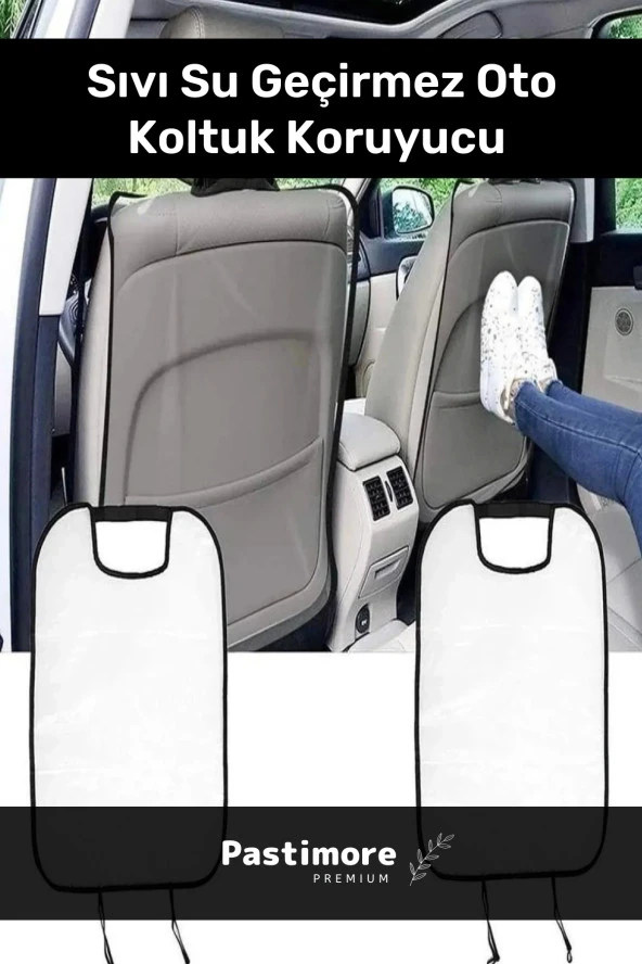 Premium 2 Adet Pvc Araç Kir Leke Örtüsü Koltuk Arkası Koruyucu Oto Çocuk Şeffaf Kılıfı - 2 Adet ürün görseli 1