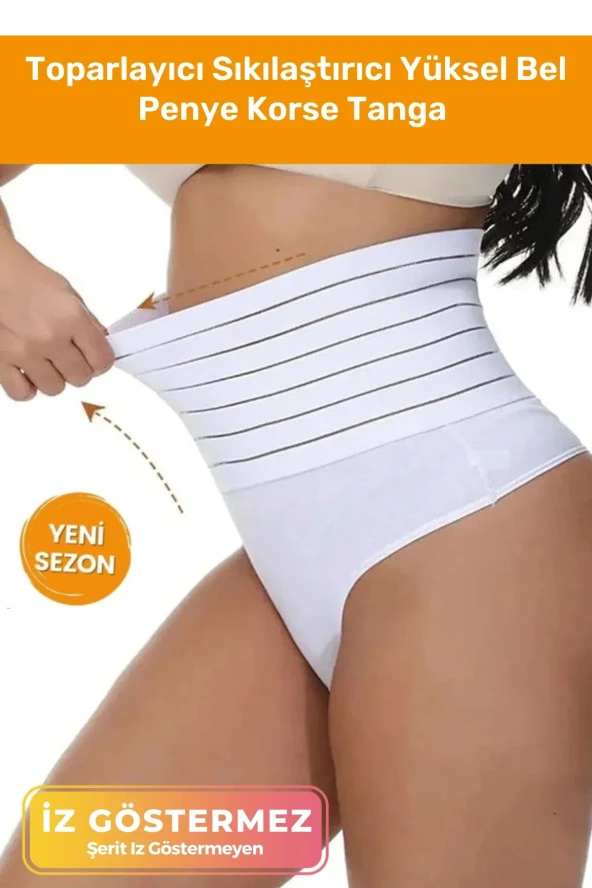 Özel Üretim Basen Toparlayıcı Bel Inceltici Kalça Sıkılaştırıcı Yüksel Bel Kadın Penye Korse Tanga ürün görseli 1