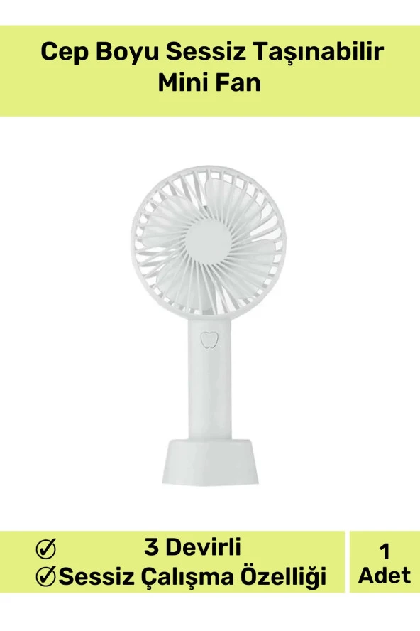 Premium Cep Boyu Sessiz Taşınabilir Mini Fan Usb Şarjlı Pervaneli Soğutucu Küçük El Vantilatörü ürün görseli 1