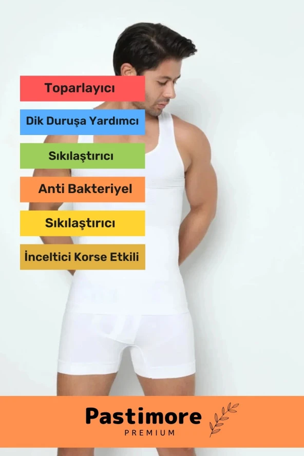 Özel Üretim Fit Görünüm Sağlayan Inceltici Rahat Atlet Ve Boxer Inceltici Erkek Korse 2li Set ürün görseli 1