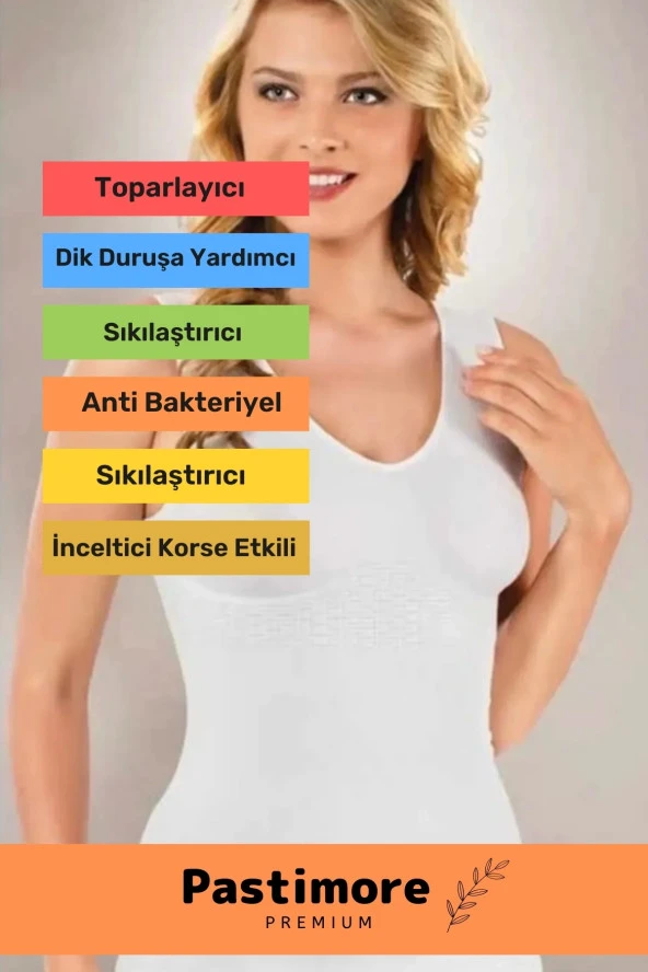 Premium Bel Göğüs Göbek Jinekomasti Toparlayıcı Kadın Extra Göbek Sıkılaştırıcı Korse Atlet ürün görseli 1