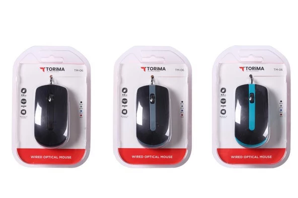 Torima TM-06 Kablolu Gri Optik Mouse - Resim 2