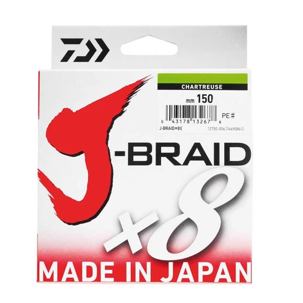 Daiwa J-Braid 150m 8x Açık Yeşil Örgü İp Misina ürün görseli 1