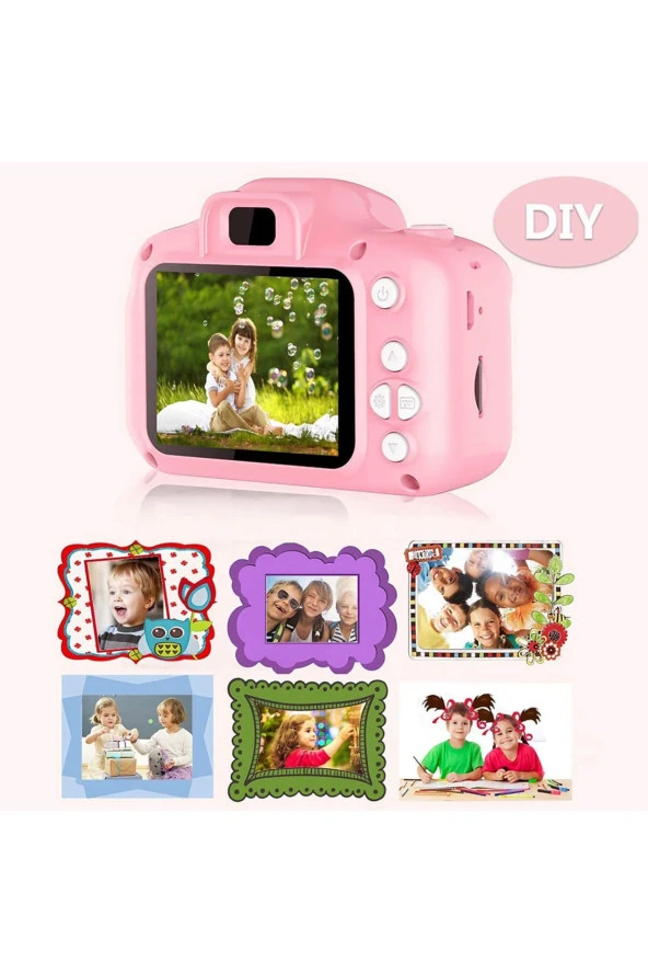 Mini 1080p Hd Kamera Çocuklar Için Dijital Fotoğraf Makinesi 5 Adet Oyunlu 16 GB SD Kart Hediyeli ürün görseli 1