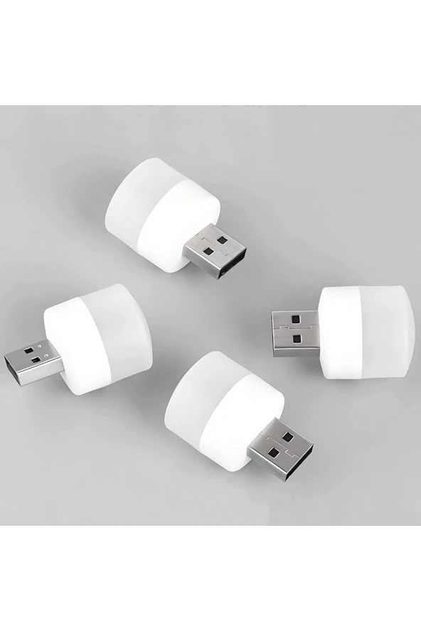Mini USB Kamp ve Gece Lambası Yuvarlak LED Lamba 4 Adet Uyumlu ürün görseli 1