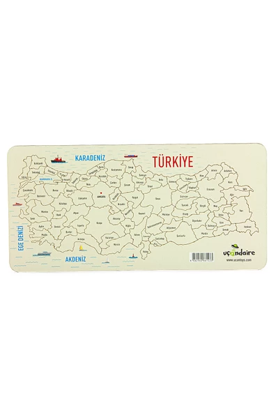 Ahşap Türkiye İller Haritası Yapboz - Eğitici Çocuk Yapbozu ürün görseli 1