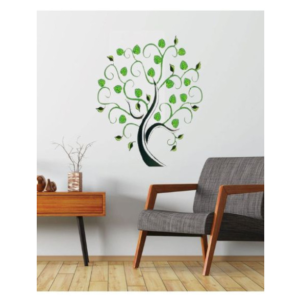 DUVAR SÜSÜ (STİCKER) 2 ADET AĞAÇLI ŞEFFAF FİLMLİ PVC 70X50X0,5CM ürün görseli 1