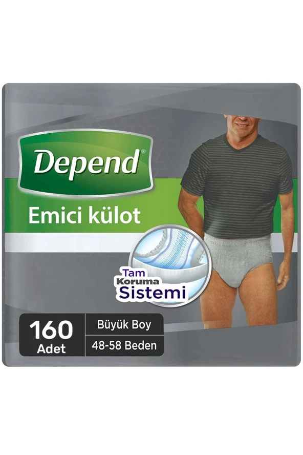 Depend Erkek Emici Külot Large ( Büyük) Boy 48-58 Beden 160 Adet ürün görseli 1