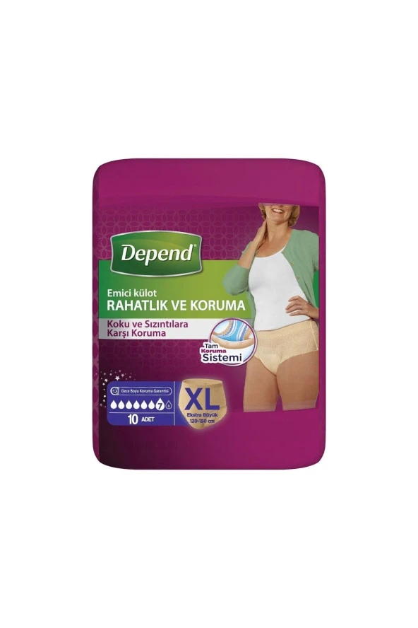 Depend Emici Külot Lohusa Pedi Kadın Xl Beden 1 Paket 10 Adet ürün görseli 1