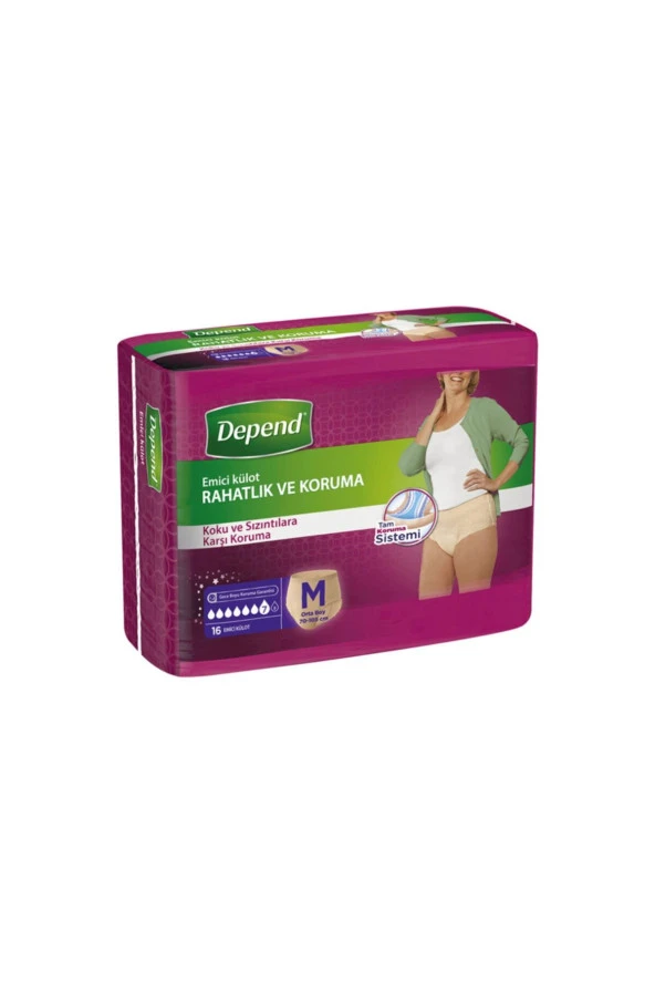 Depend Emici Külot Kadın Orta Ekonomik Paket 16'lı ürün görseli 1