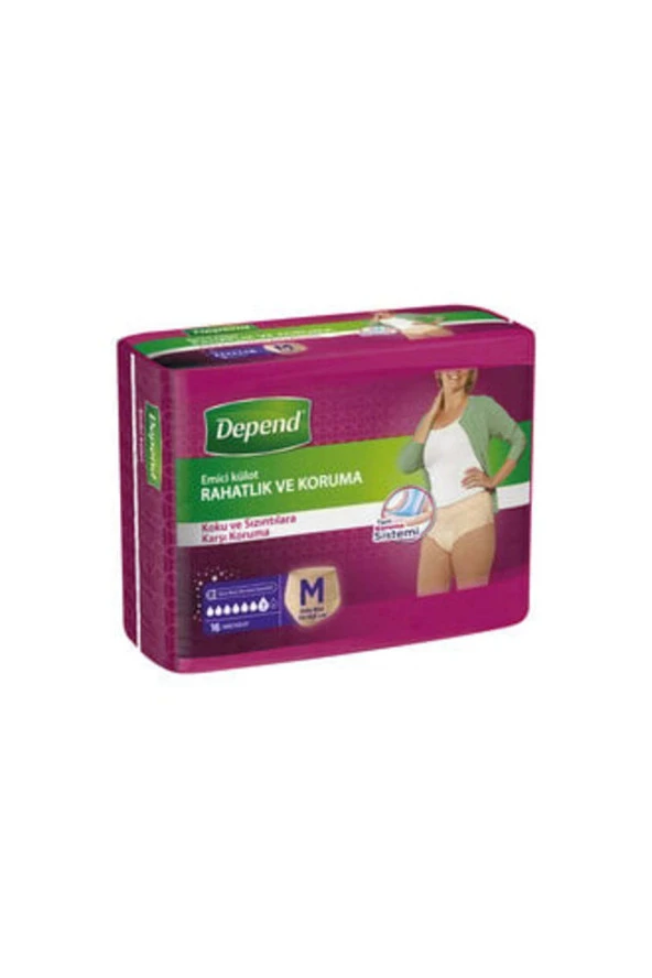 Depend Emici Külot Kadın Orta Ekonomik Paket 16'lı ( 1 ADET ) ürün görseli 1