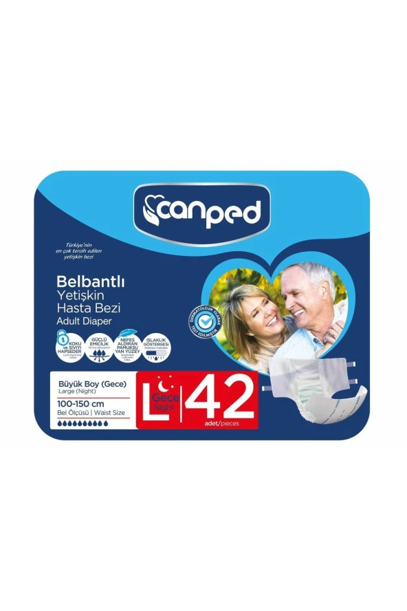Canped Belbantlı Gece Büyük Eko (large/night) Hasta Bezi 42 Adet (14'lü 3 Paket) ürün görseli 1