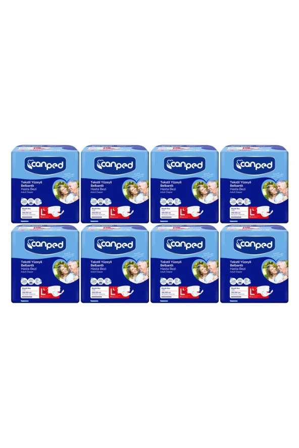 Canped Tekstil Yüzeyli Belbantlı Hasta Bezi Large Büyük / Gece 14’lü 8 Paket ürün görseli 1